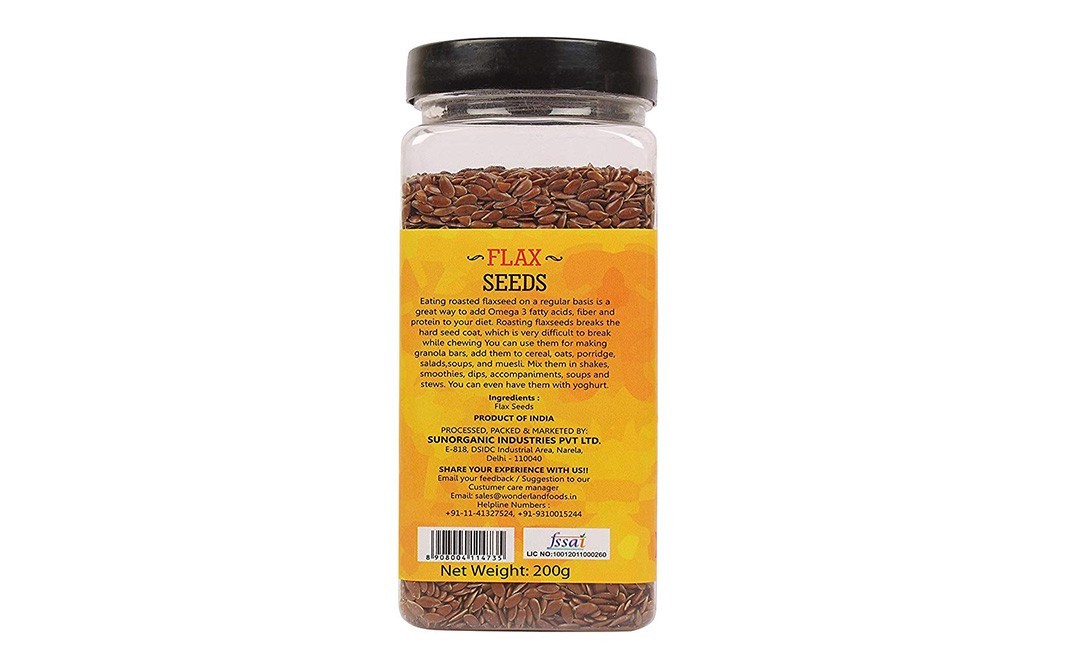 Wonderland Flax Seeds    Plastic Jar  200 grams